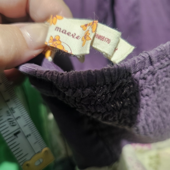 Maeve Purple and Cream Maxi Dress with Green Accents PTP 17 Size 2 EUC - Picture 2 of 5